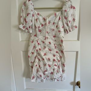 Shein baby doll rose and white tie dress